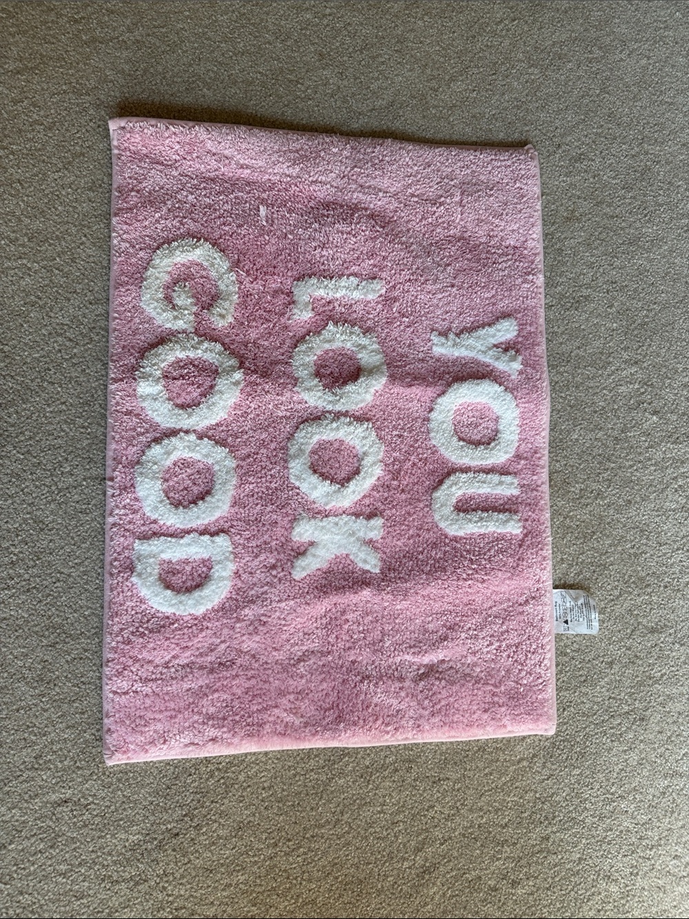 Unknown Brand Pink 'You Look Good' Accent Rug